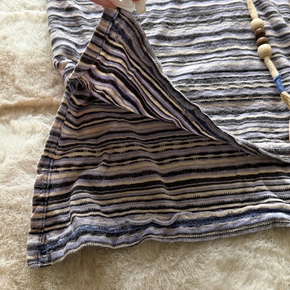 We The Free, Free People Striped Cropped Tank Hoodie in Gray & Lavender Stripe - Picture 4 of 5